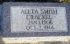 Headstone, Crackel, Aleta Smith