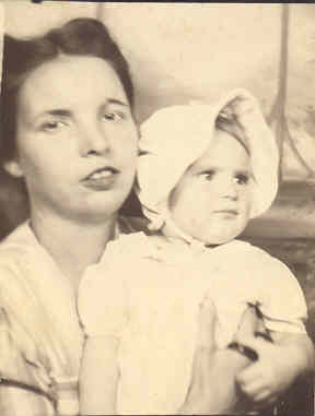 Carrie Margaret (Patterson) McDowell holding Ruth Ann McDowell 