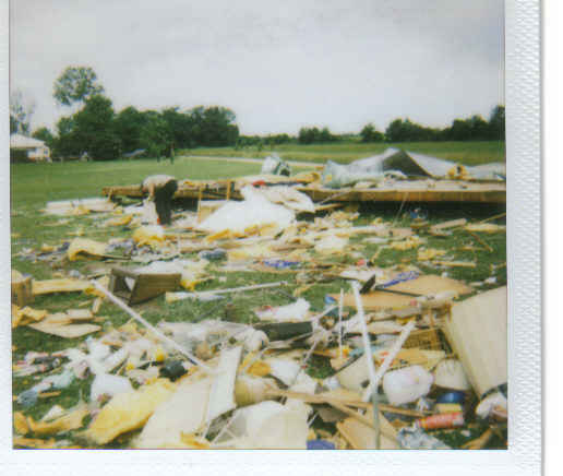 Memorial Day Weekend 2004, tornado at the lake (our trailer) 