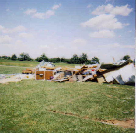 Memorial Day Weekend 2004, tornado at the lake (our trailer)