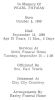Funeral Card, Fryman, Pearl (1889-1969)